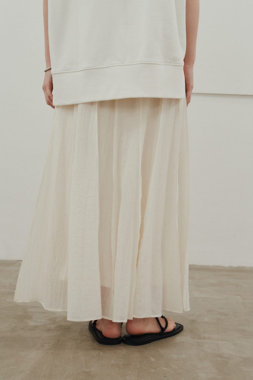 ピンタックシアースカート WHT M