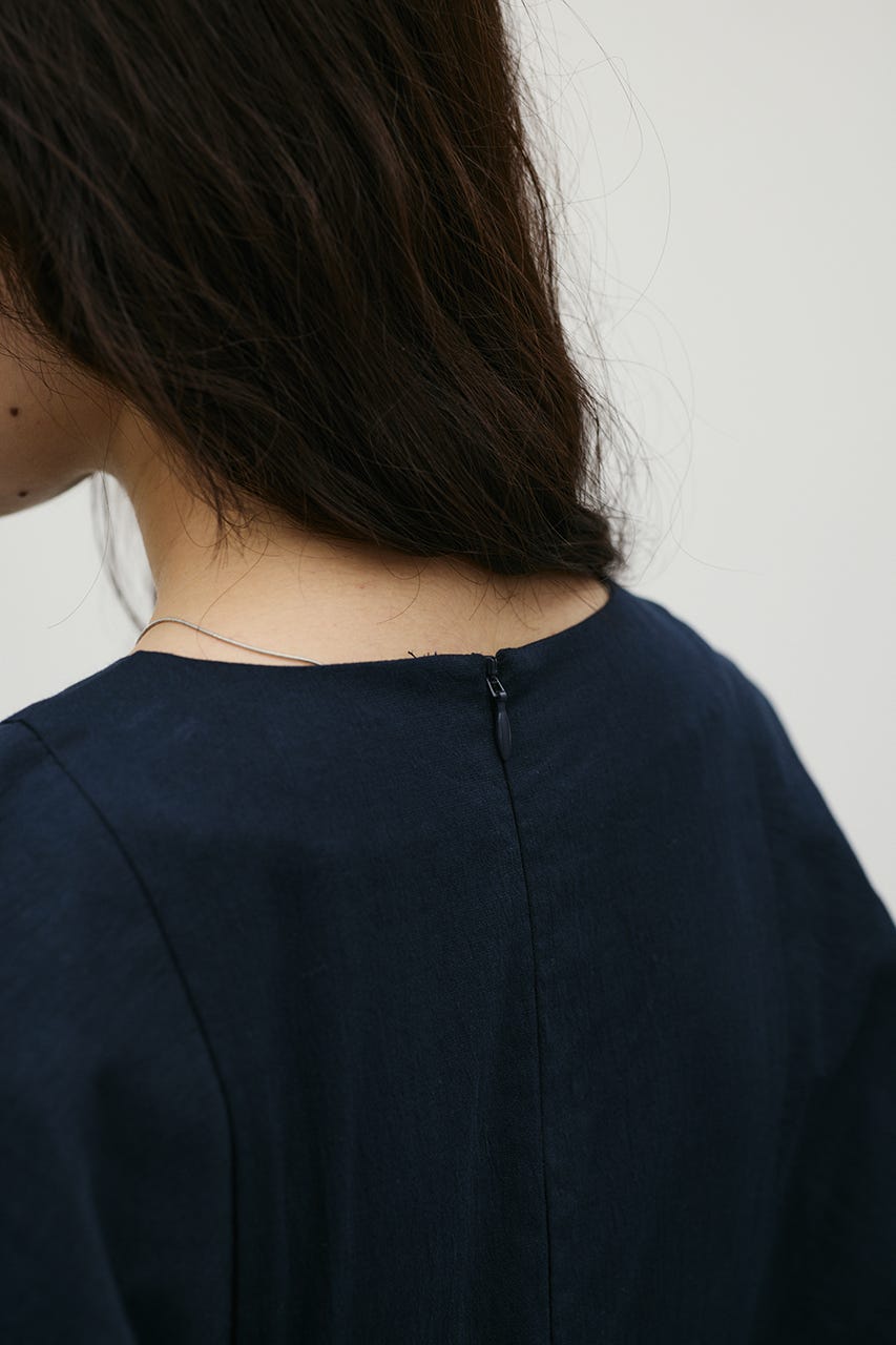パネルショルダータックワンピース NVY M