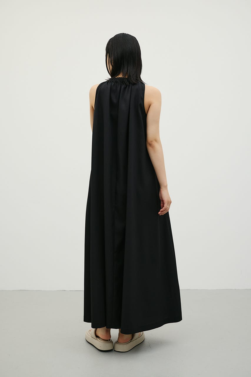ネックシャーリングワンピース BLK S