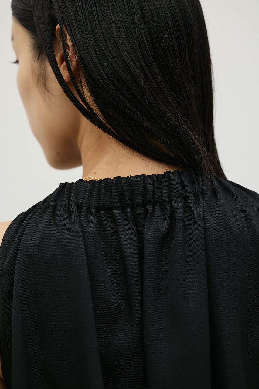 ネックシャーリングワンピース BLK S