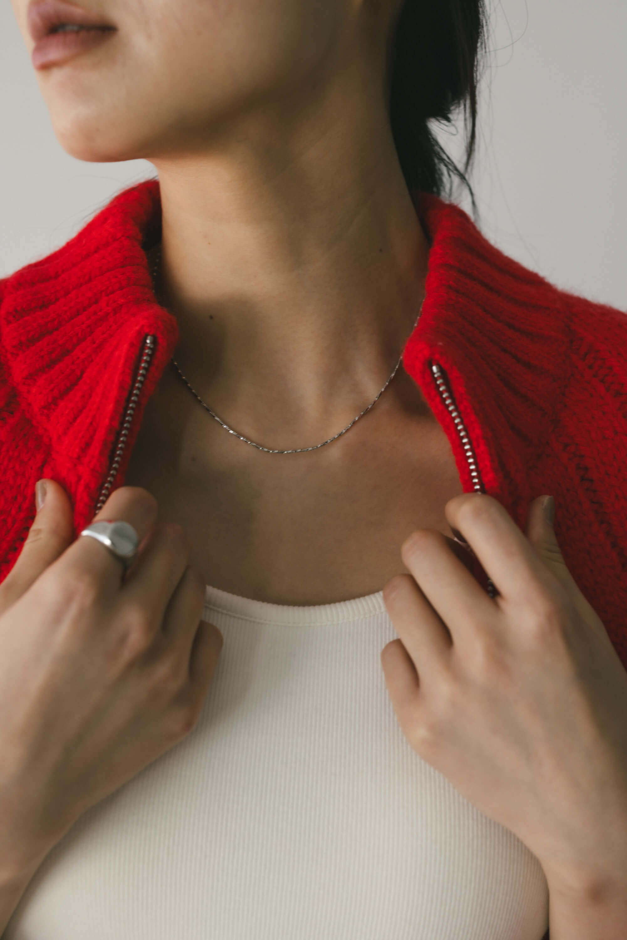 スネイクグリッターネックレス SLV FREE