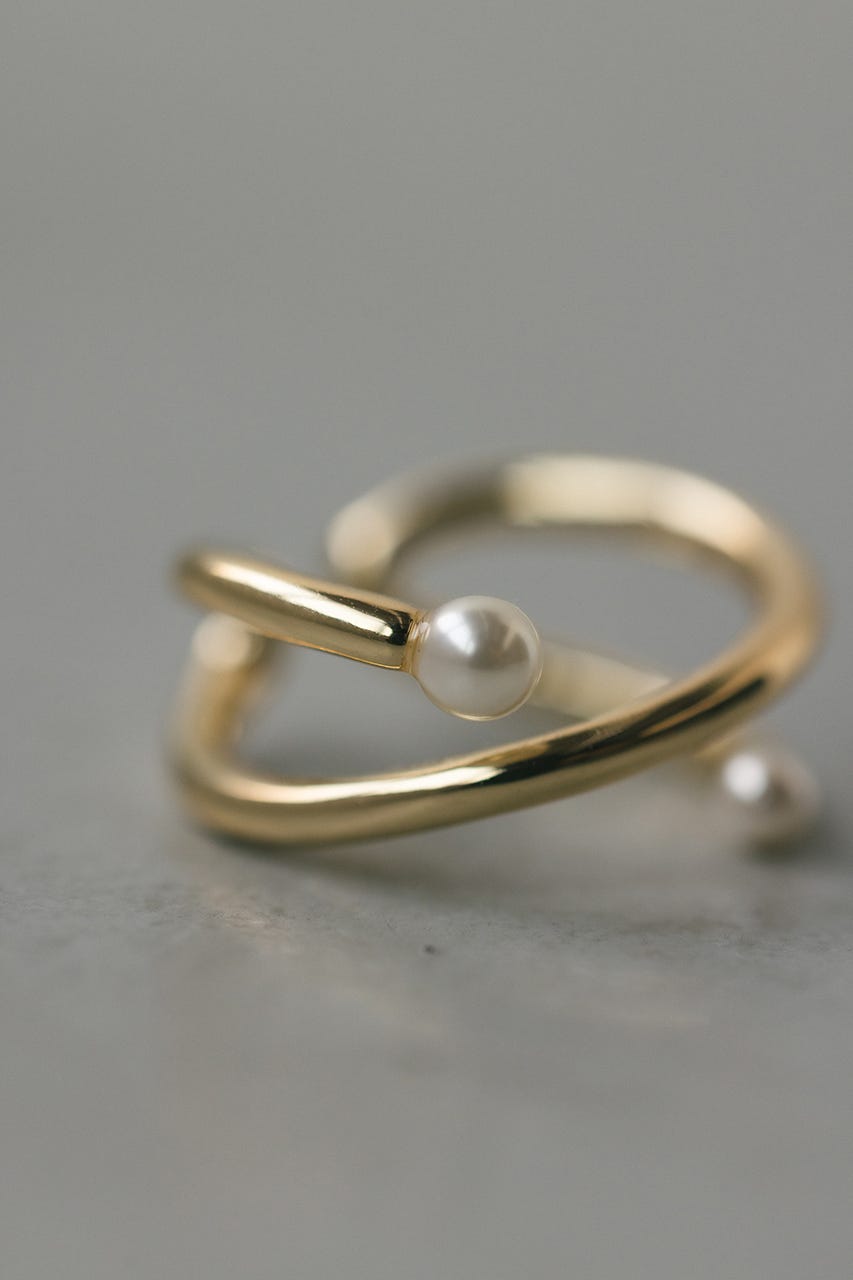 イミテーションパールリング GLD FREE