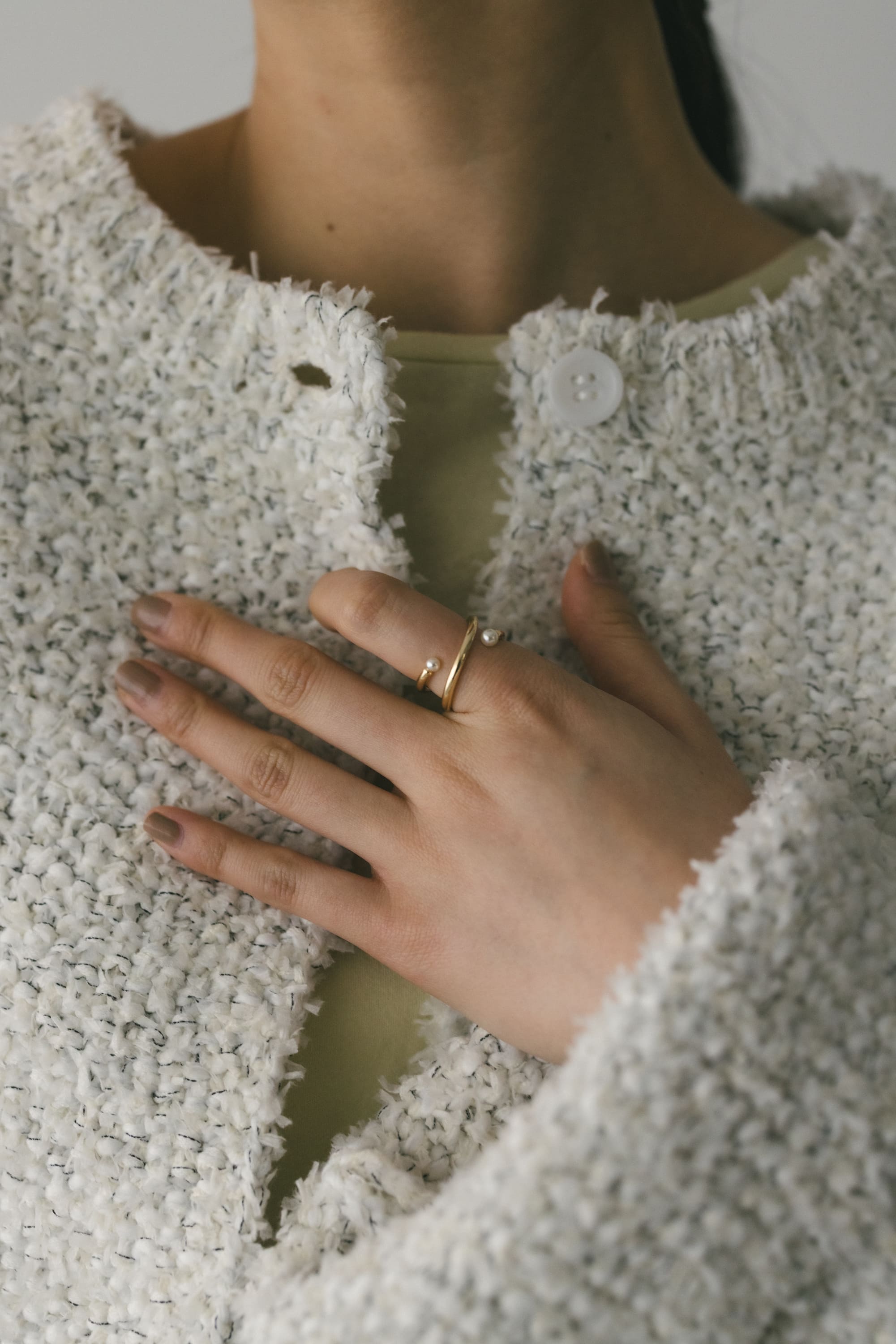 イミテーションパールリング GLD FREE