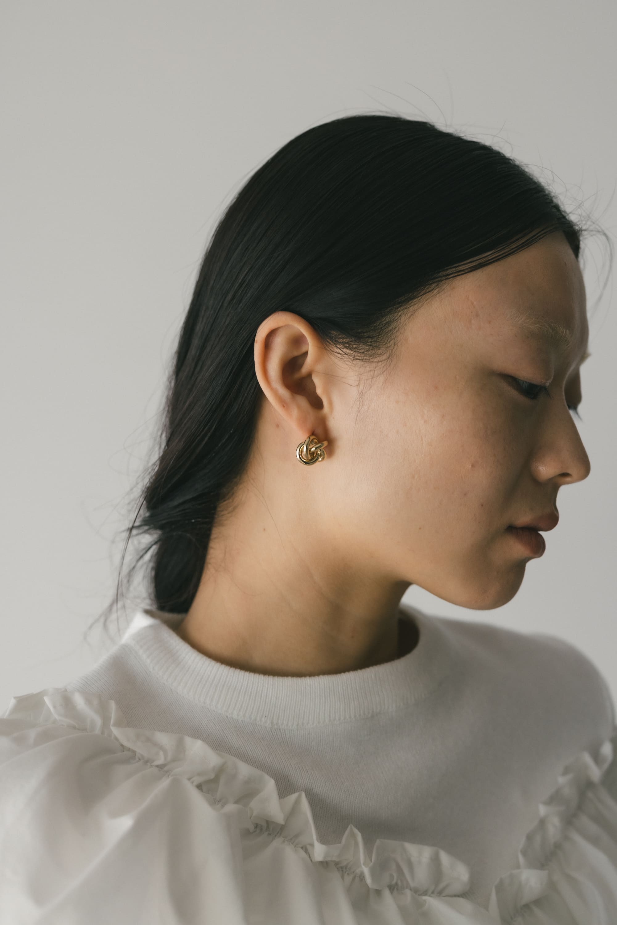 ノットモチーフピアス GLD FREE