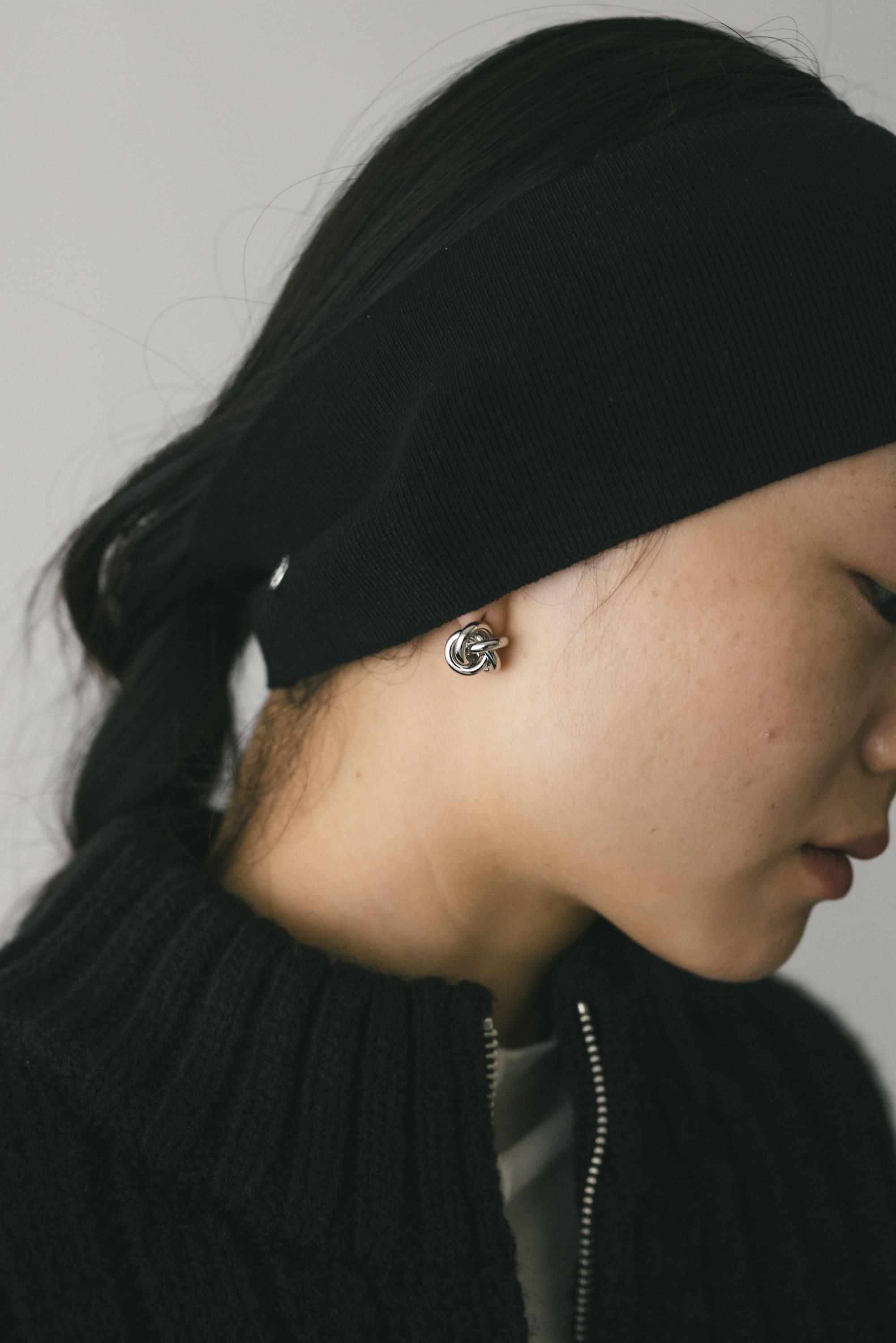 ノットモチーフピアス SLV FREE