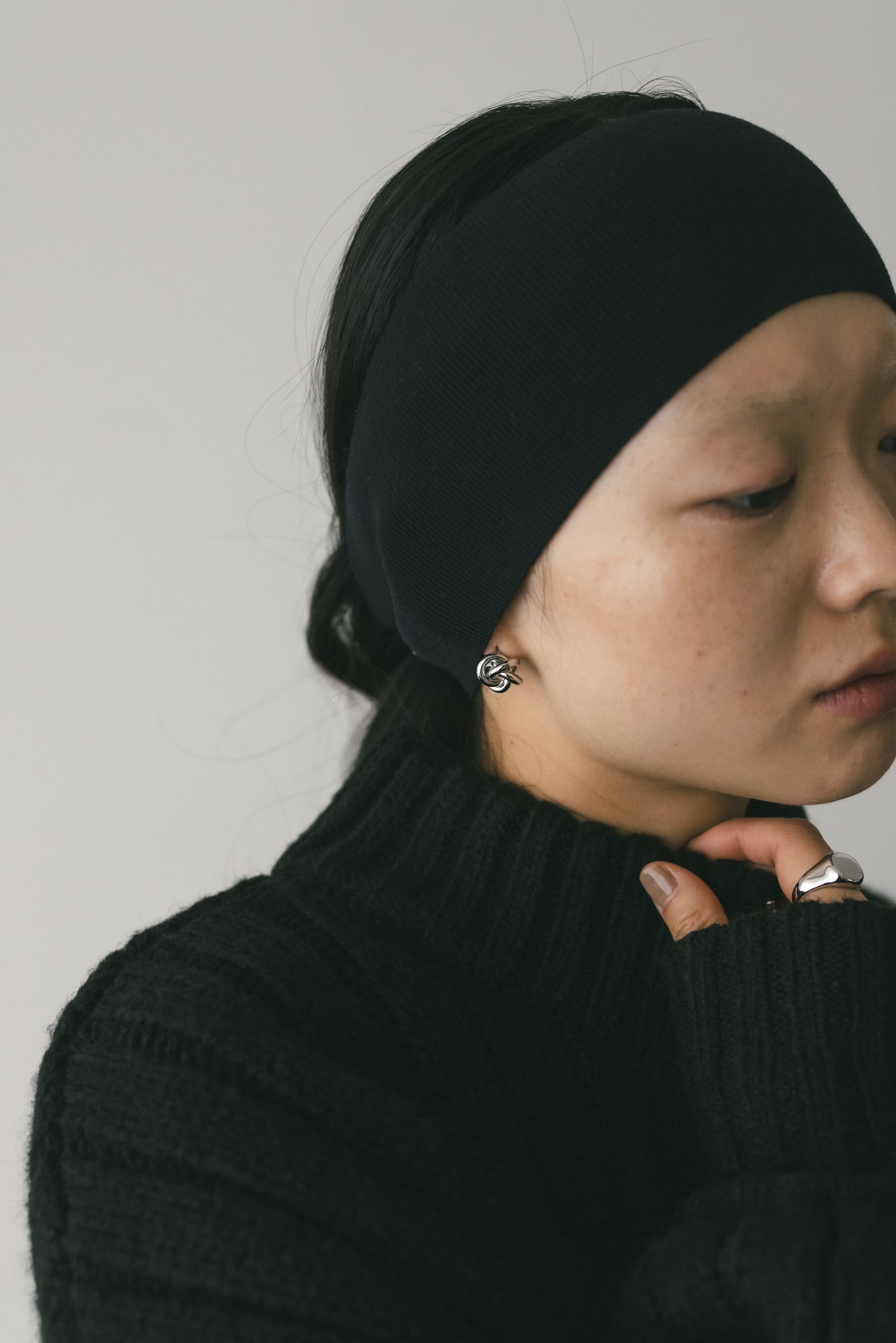 ノットモチーフピアス SLV FREE