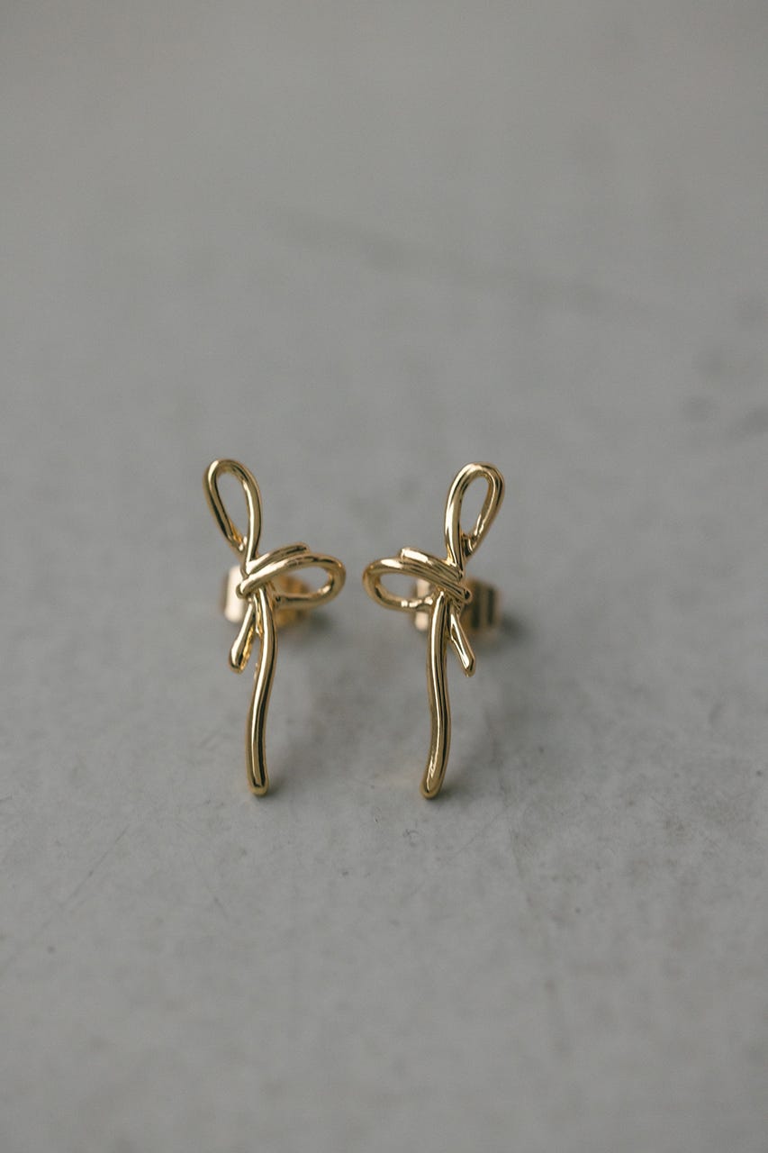 リボンピアス GLD FREE