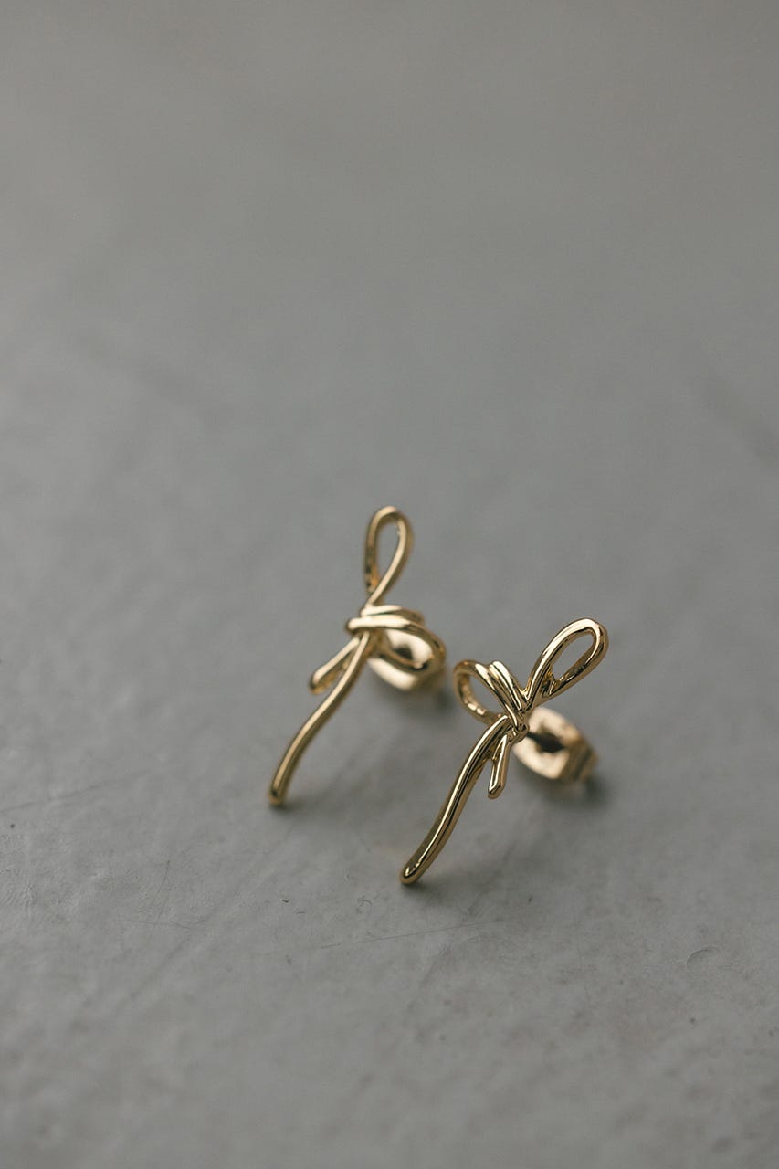 リボンピアス GLD FREE