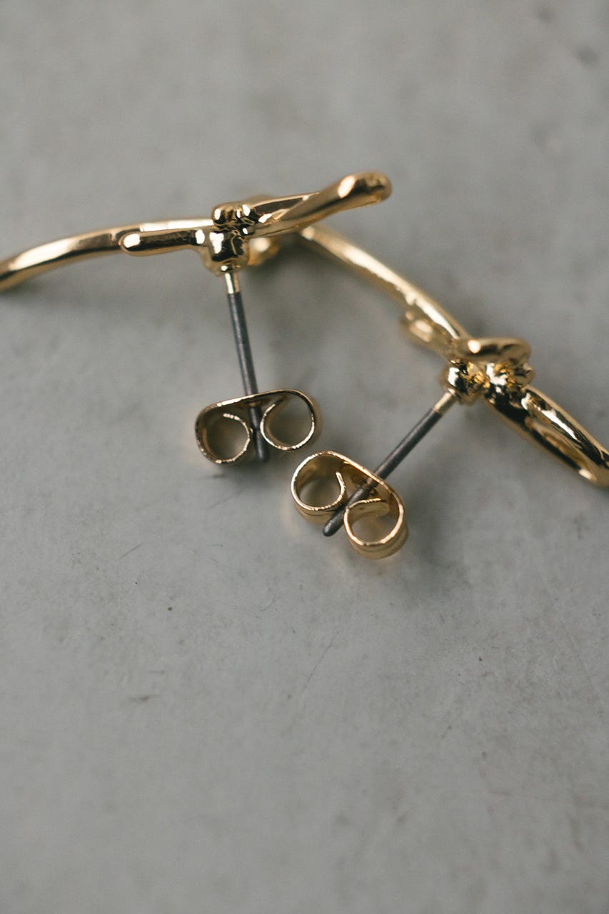 リボンピアス GLD FREE