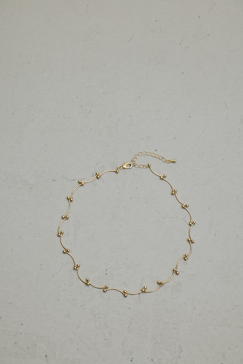 ウェーブデザインチェーンネックレス GLD FREE