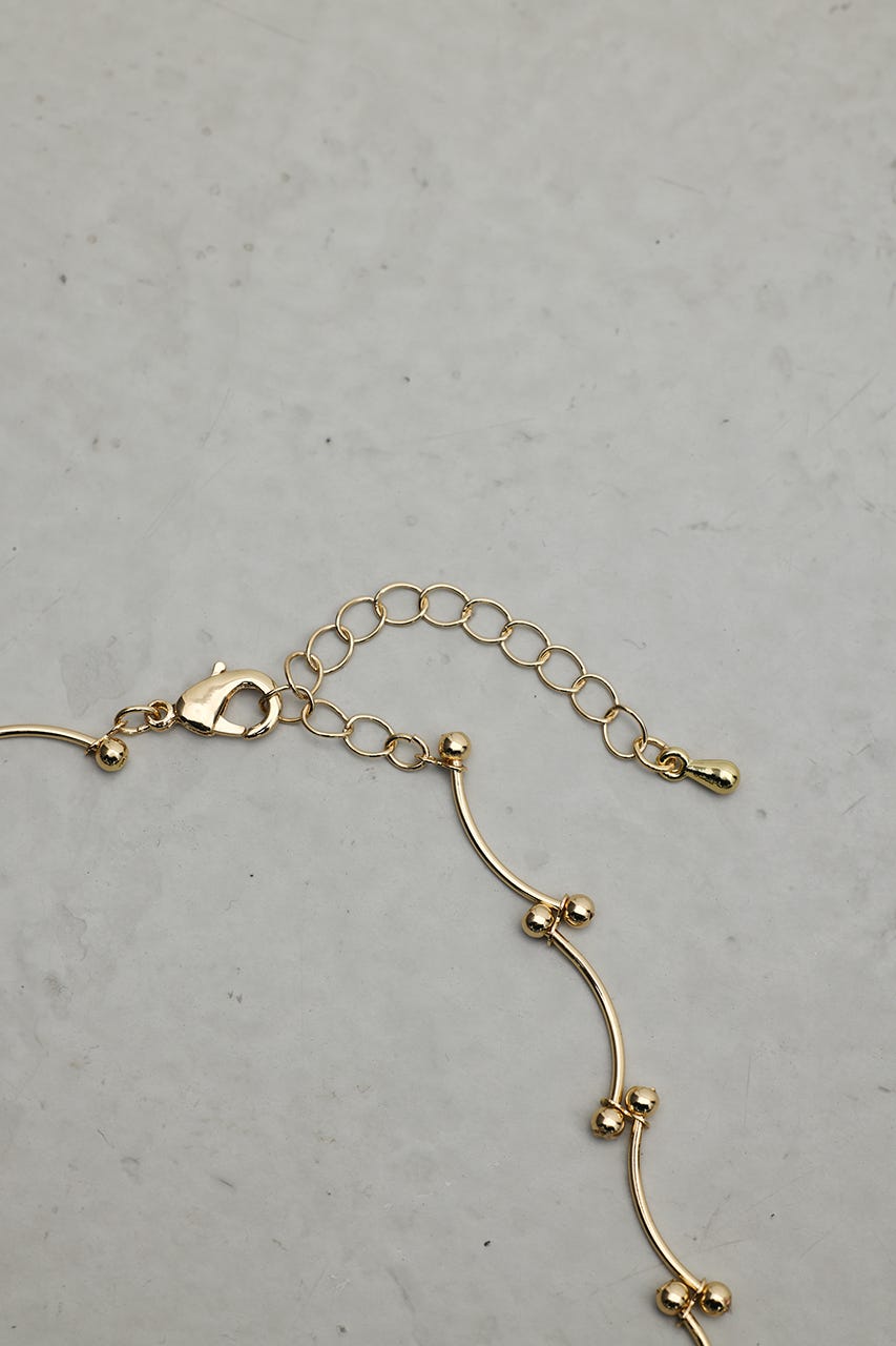 ウェーブデザインチェーンネックレス GLD FREE