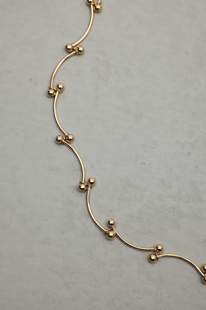 ウェーブデザインチェーンネックレス GLD FREE
