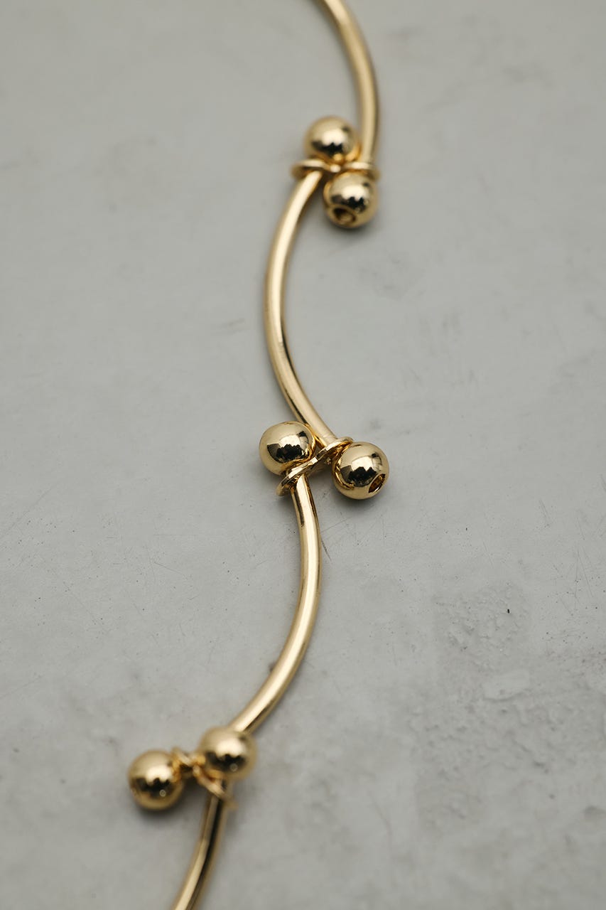 ウェーブデザインチェーンネックレス GLD FREE