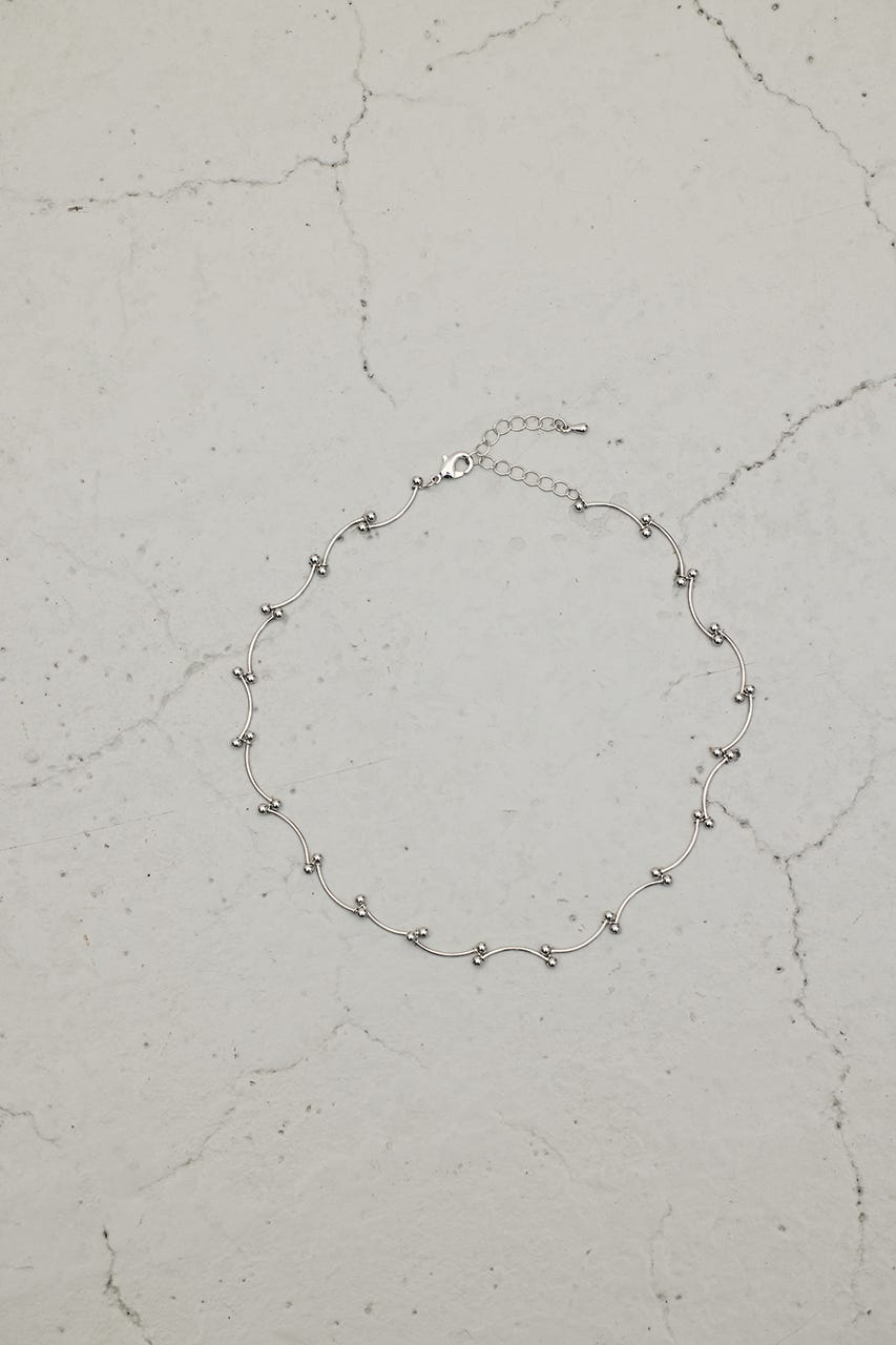 ウェーブデザインチェーンネックレス SLV FREE