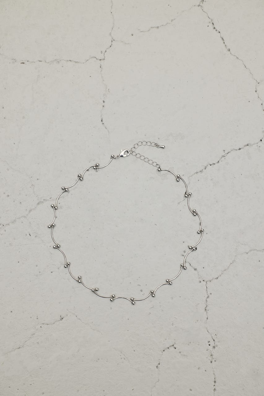 ウェーブデザインチェーンネックレス SLV FREE