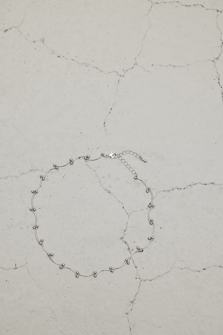 ウェーブデザインチェーンネックレス SLV FREE