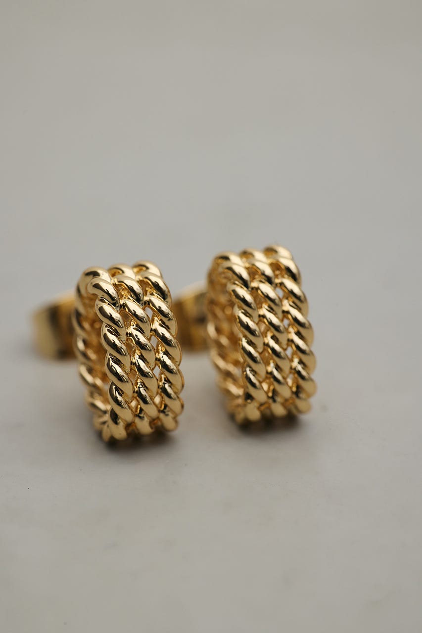 メッシュデザインミニマムピアス GLD FREE