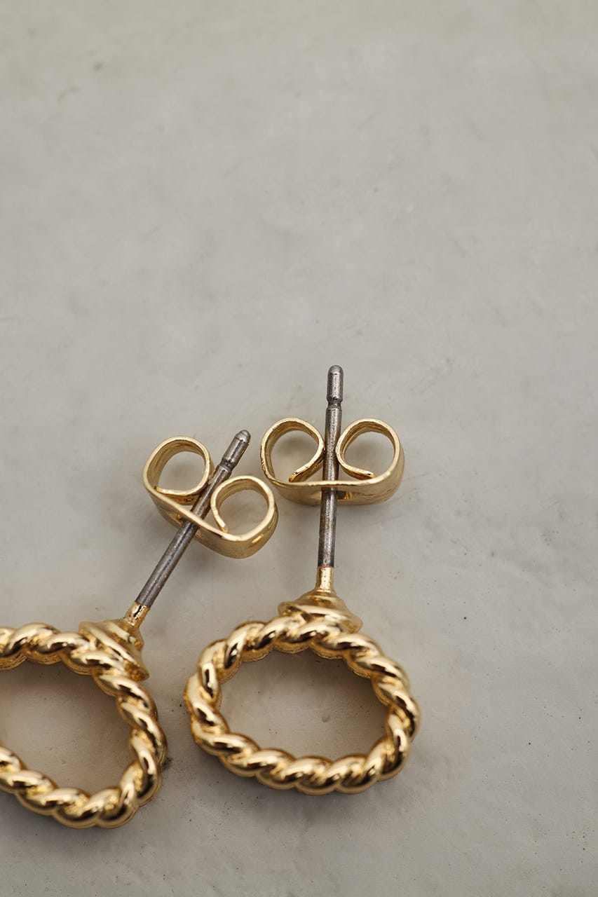 メッシュデザインミニマムピアス GLD FREE