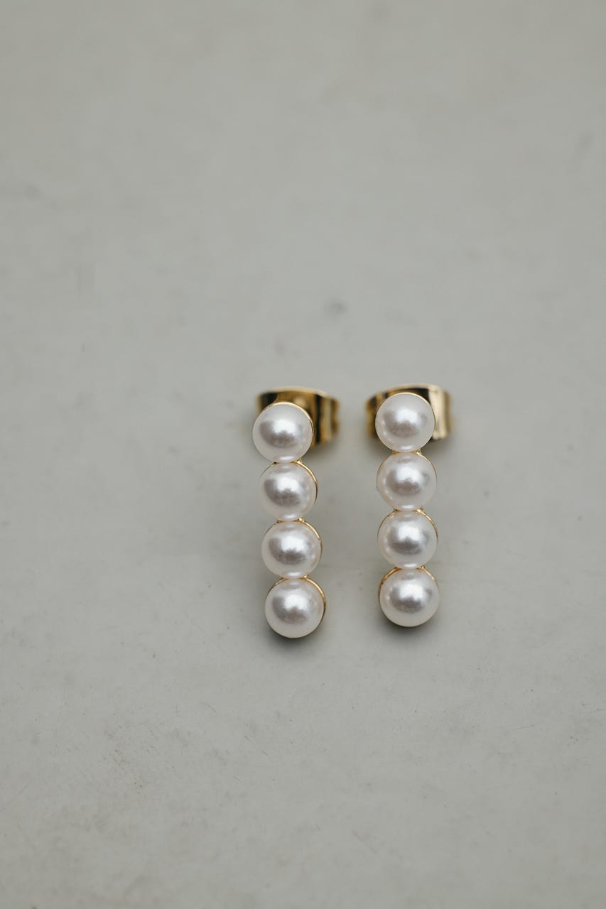 イミテーションパールピアス GLD FREE