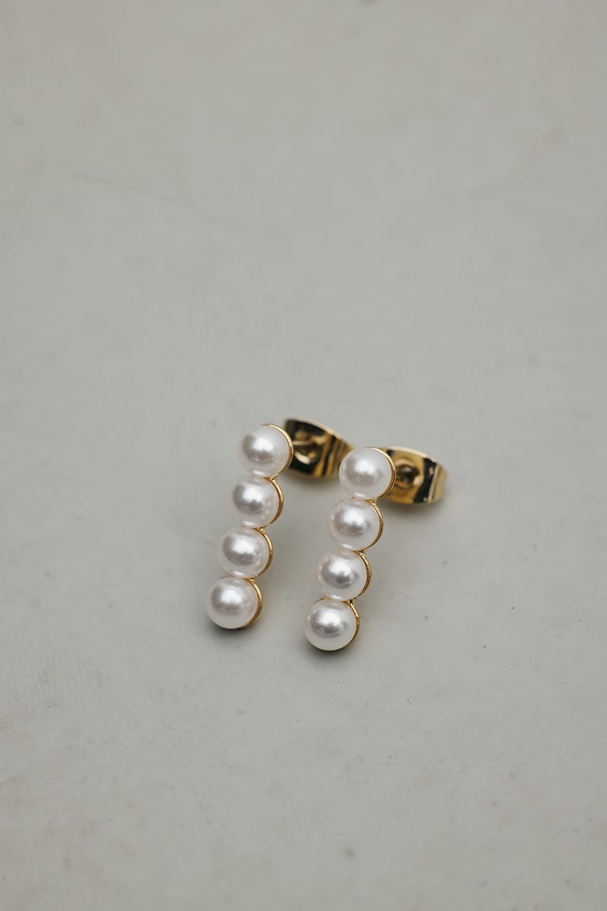 イミテーションパールピアス GLD FREE