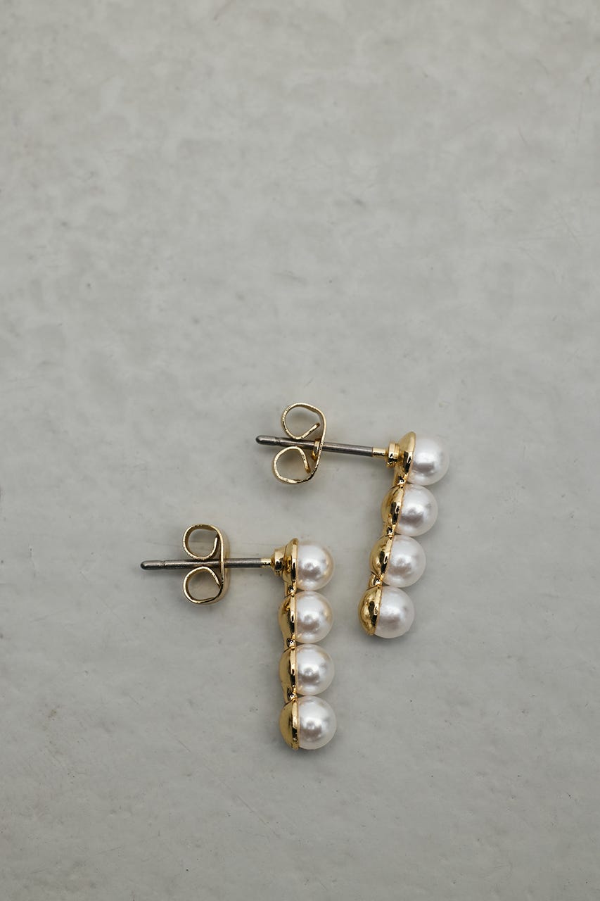 イミテーションパールピアス GLD FREE