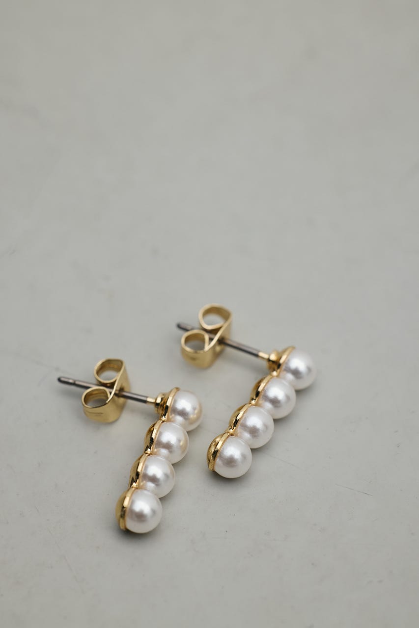 イミテーションパールピアス GLD FREE