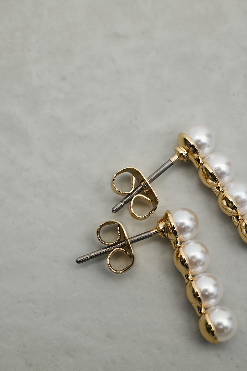 イミテーションパールピアス GLD FREE