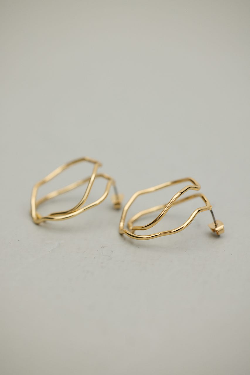 クロスウェーブピアス GLD FREE