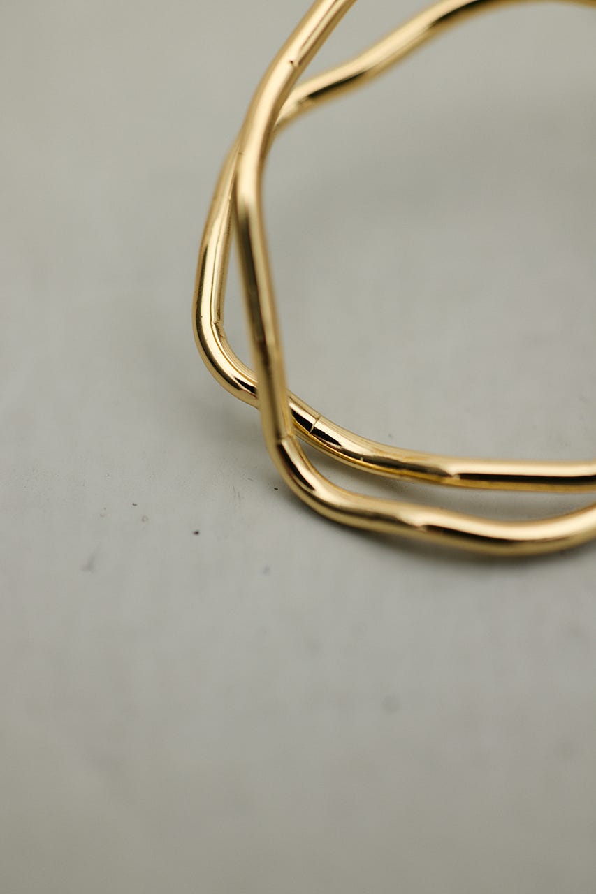 クロスウェーブピアス GLD FREE