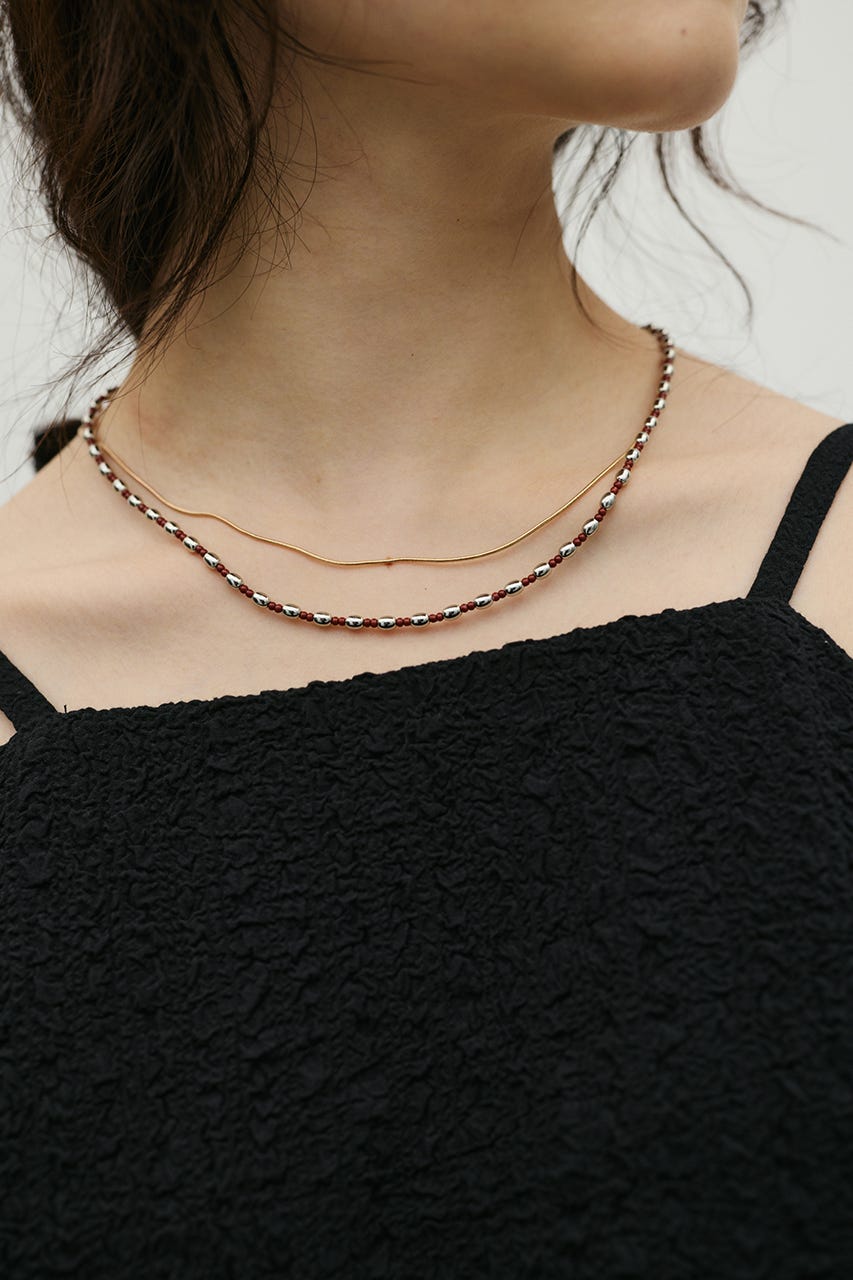 STYLEMIXER | シルバードットビーズネックレス (ネックレス ) |SHEL