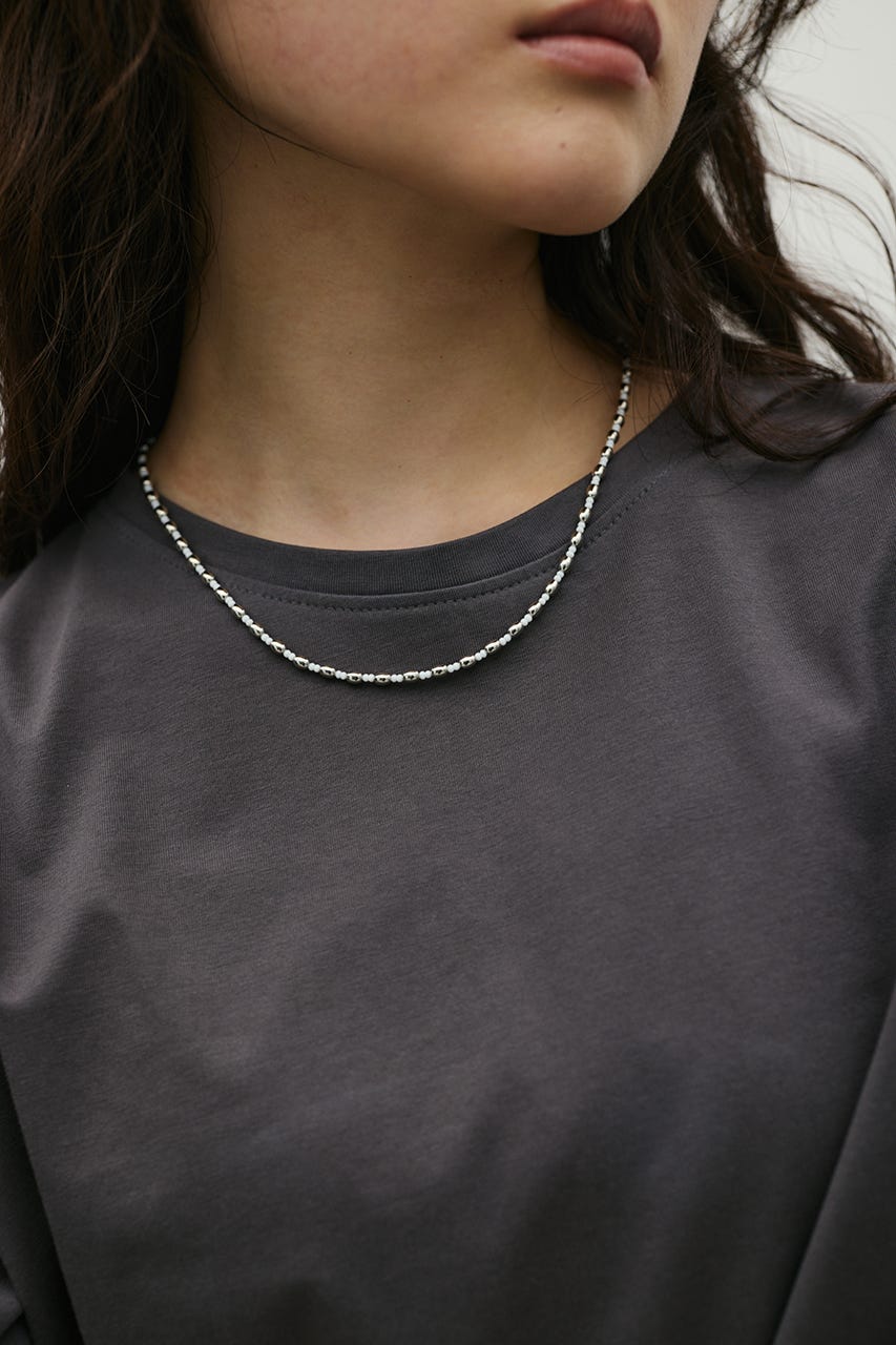シルバードットビーズネックレス WHT FREE
