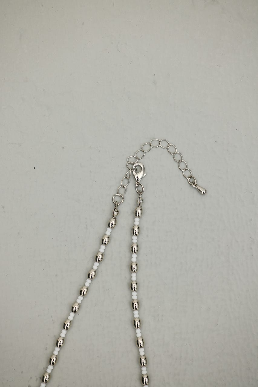 シルバードットビーズネックレス WHT FREE