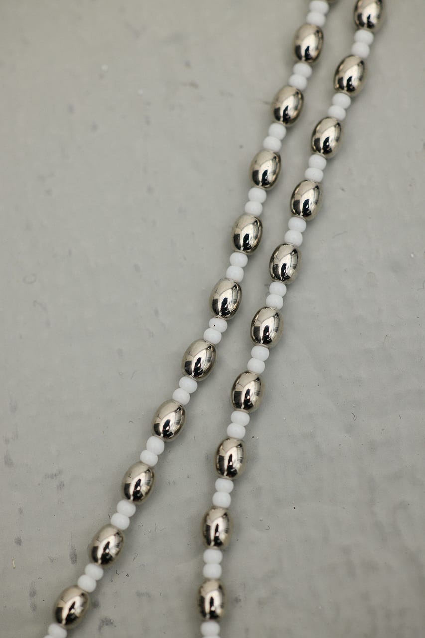 シルバードットビーズネックレス WHT FREE