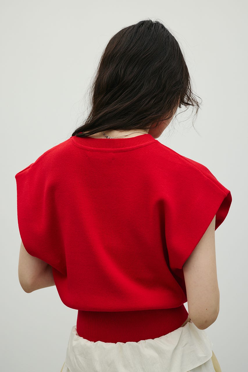 ショルダータックニット RED FREE