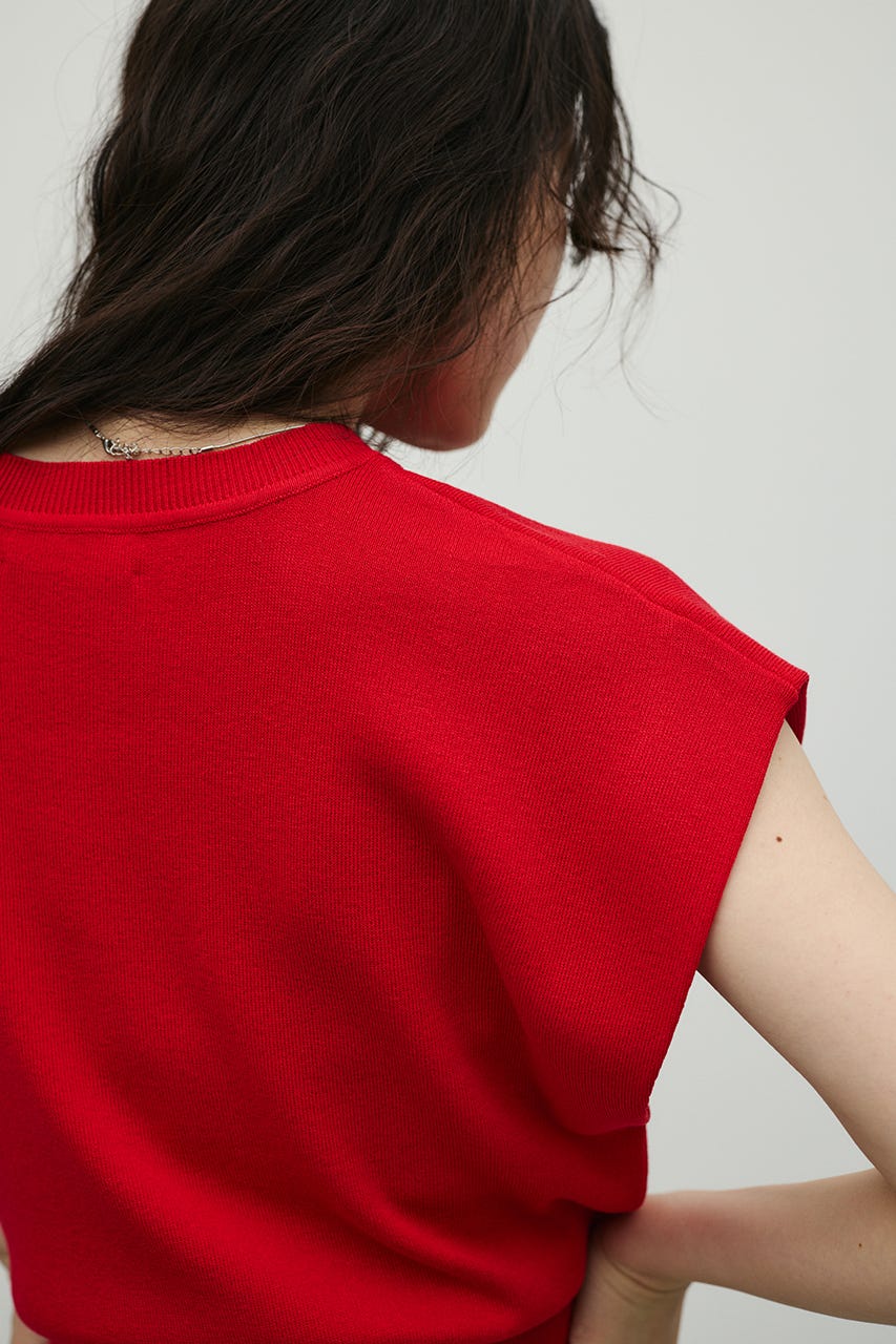 ショルダータックニット RED FREE