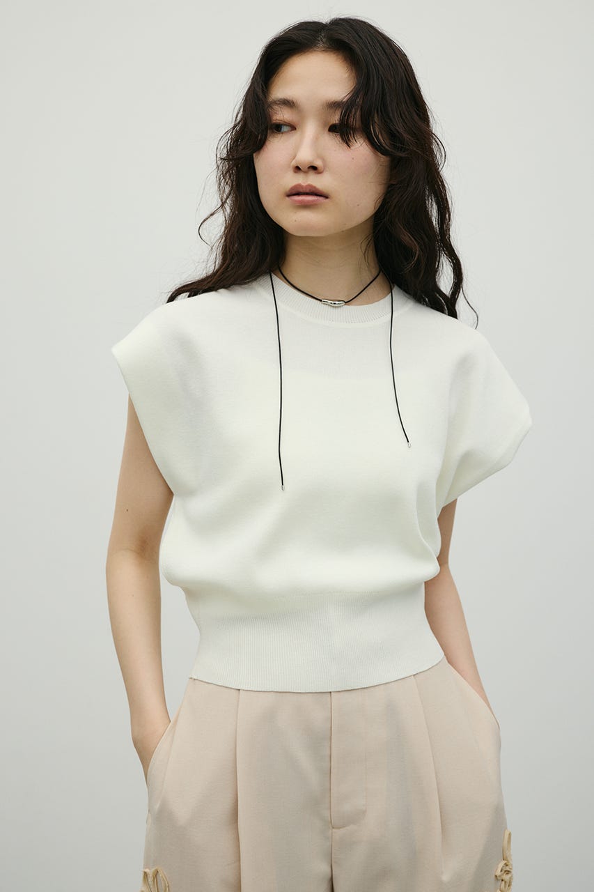 ショルダータックニット WHT FREE