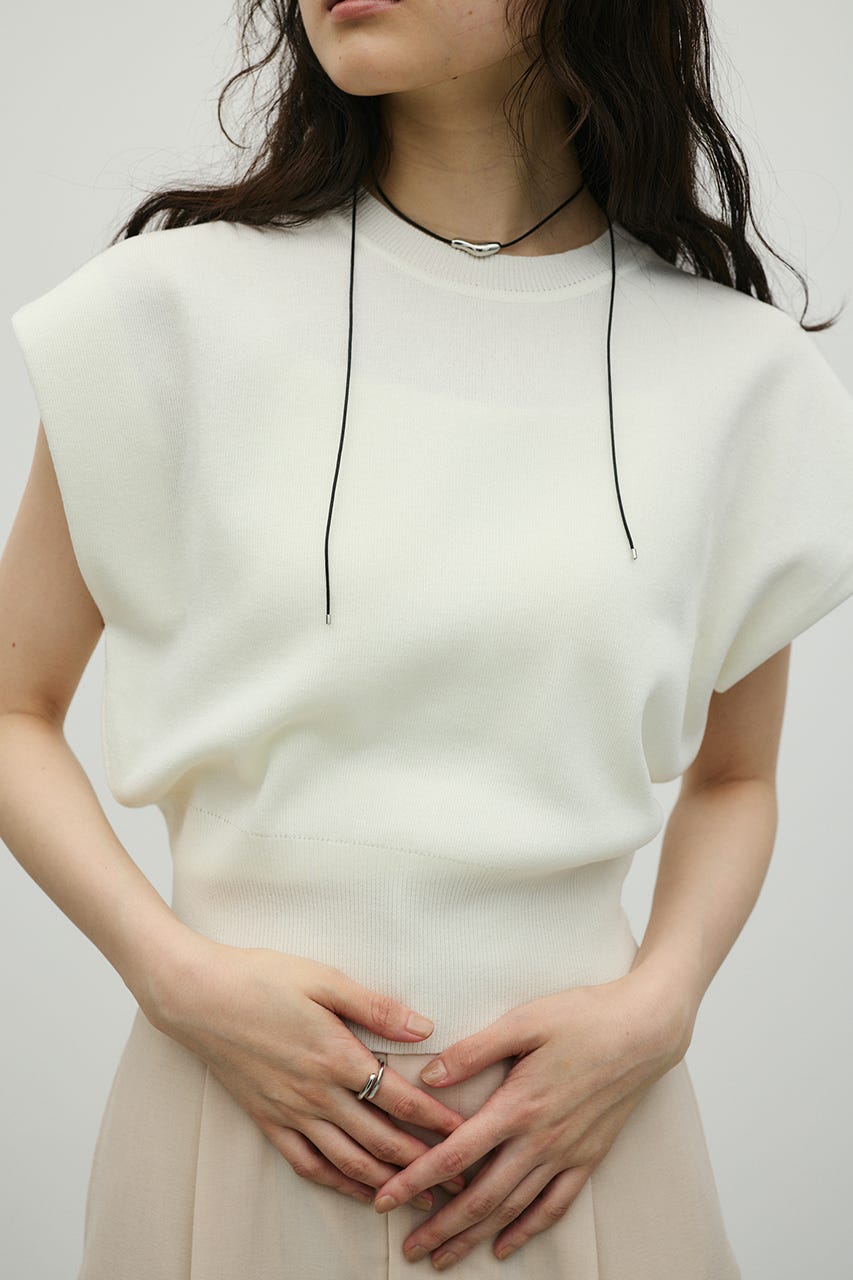 ショルダータックニット WHT FREE