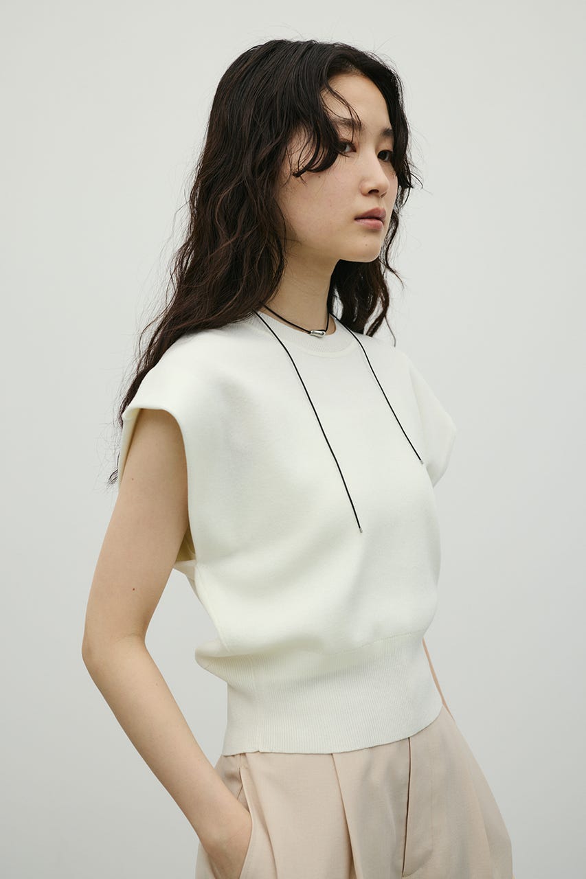 ショルダータックニット WHT FREE
