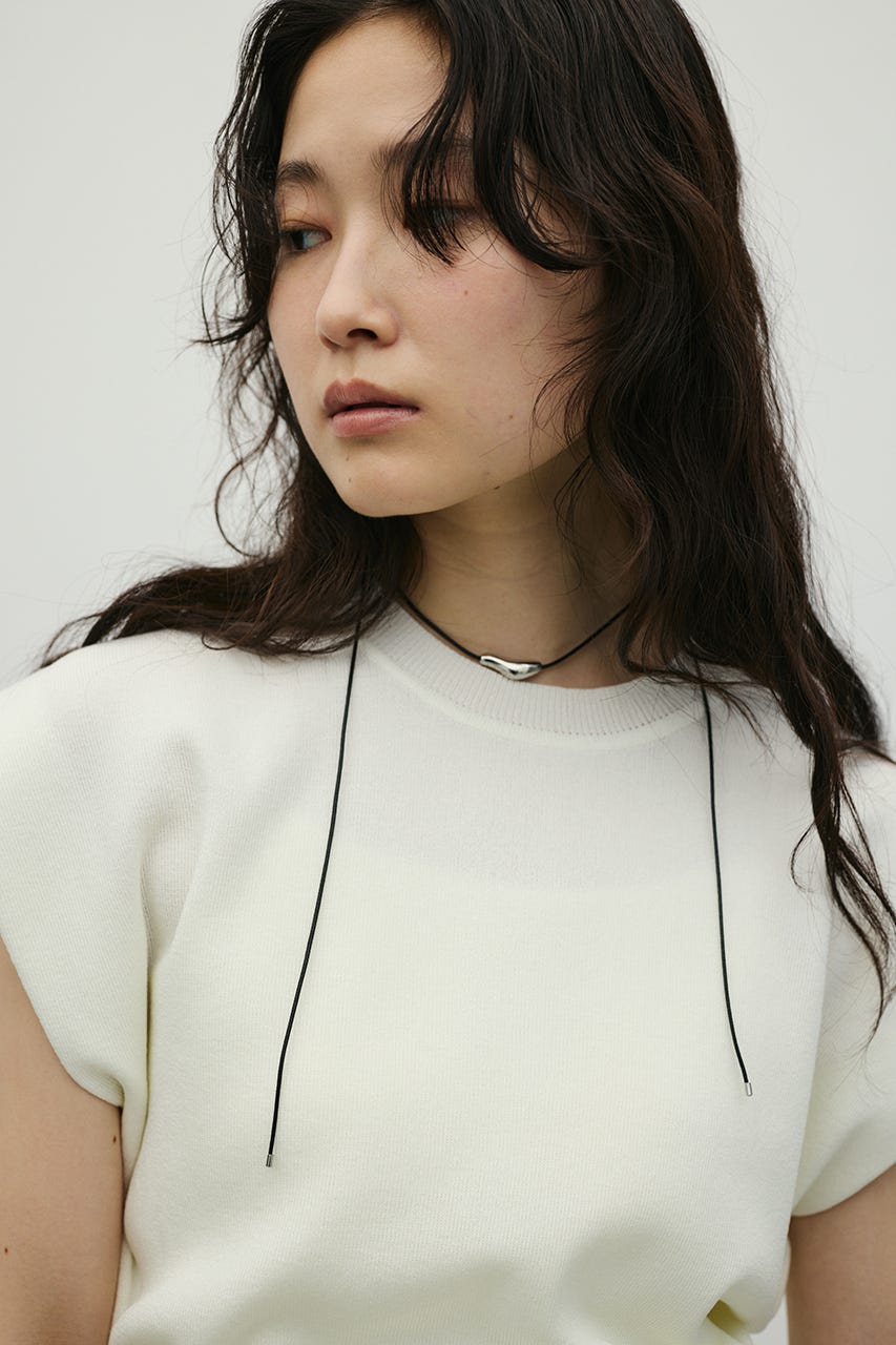 ショルダータックニット WHT FREE