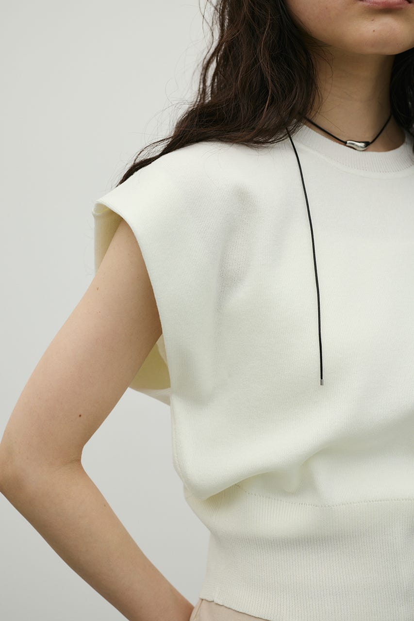 ショルダータックニット WHT FREE