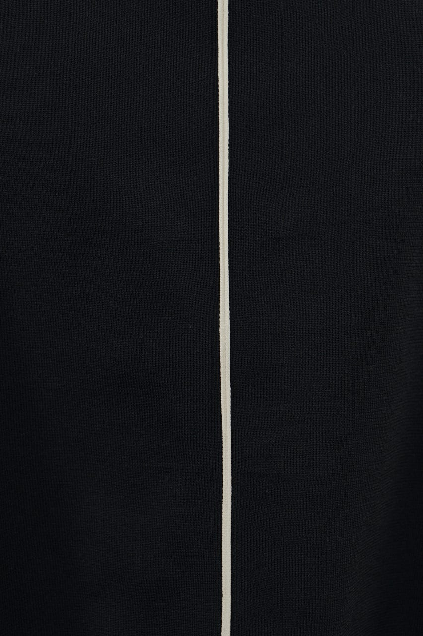 パイピングニットトップ BLK FREE