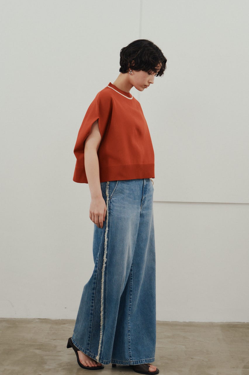 パイピングニットトップ ORG FREE