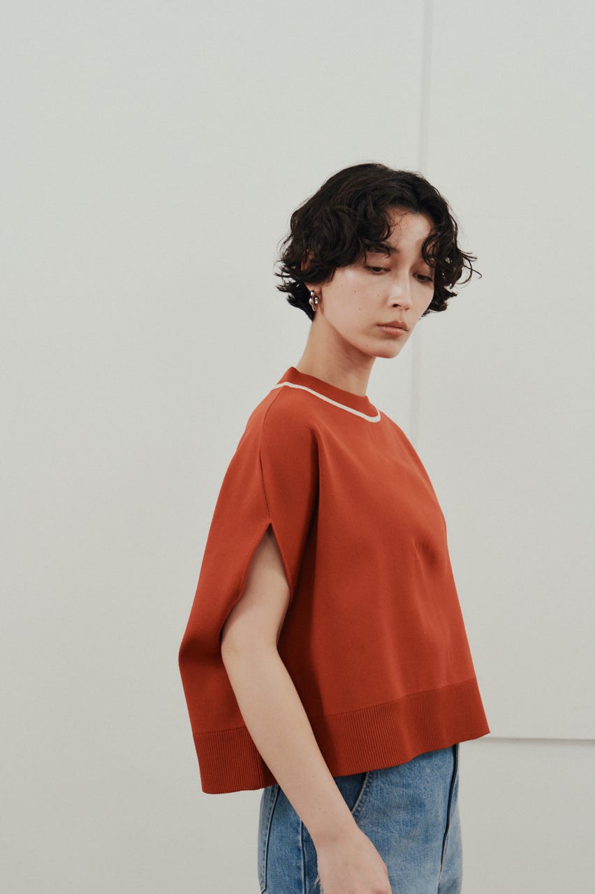 パイピングニットトップ ORG FREE