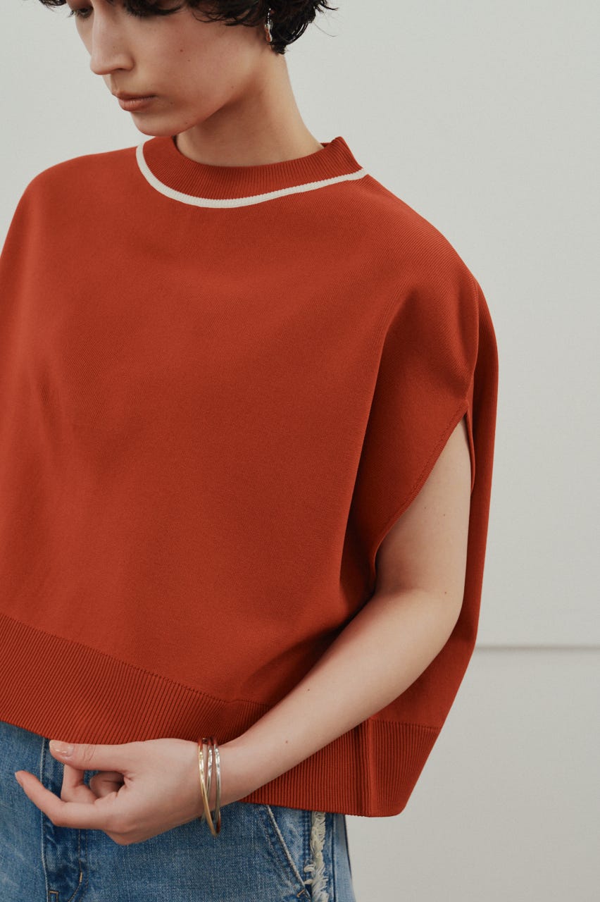 パイピングニットトップ ORG FREE