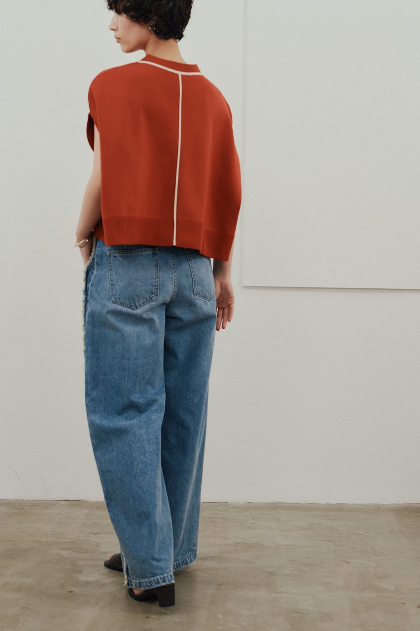 パイピングニットトップ ORG FREE