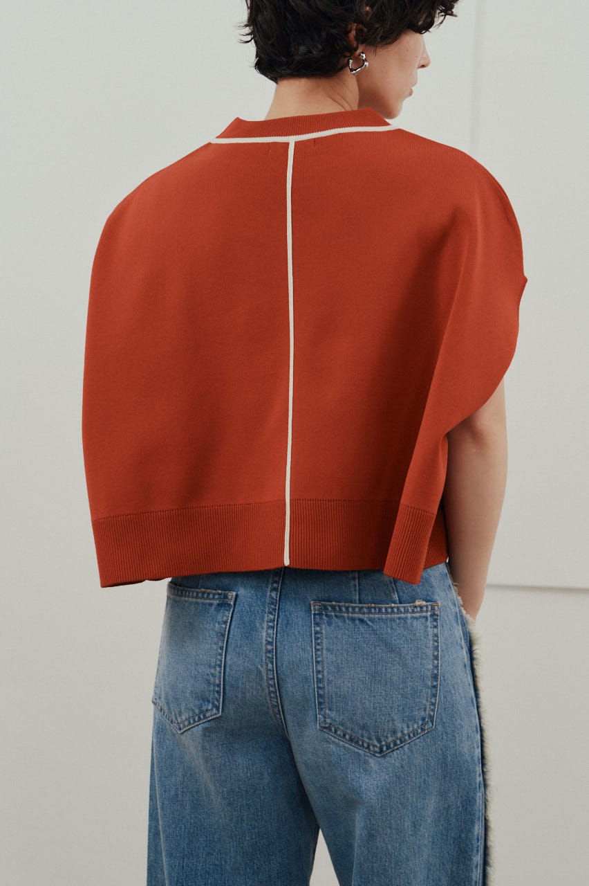 パイピングニットトップ ORG FREE