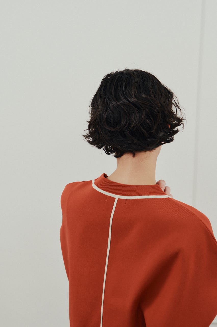 パイピングニットトップ ORG FREE