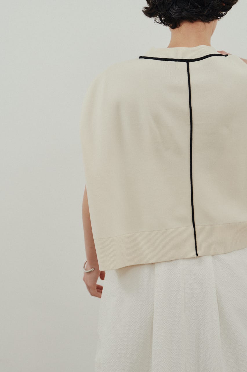 パイピングニットトップ WHT FREE