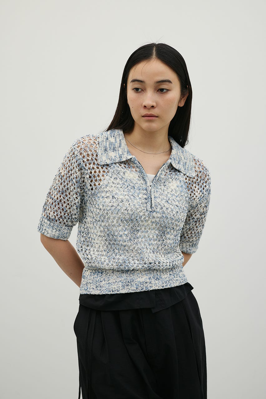 クロシェミックスニットポロ BLU FREE