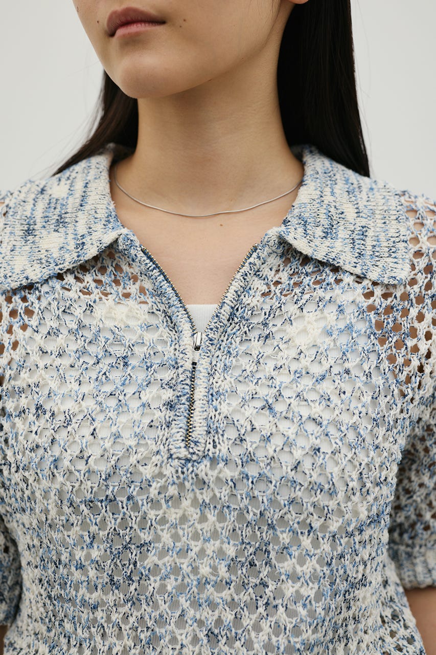 クロシェミックスニットポロ BLU FREE